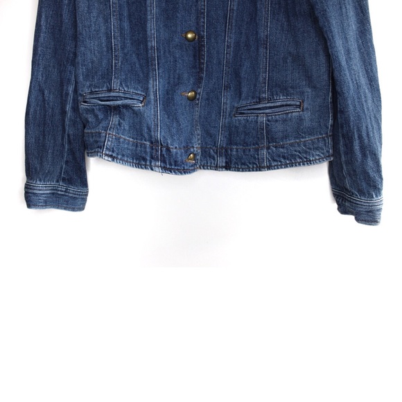 Vintage Chaps Distressed Denim Jean Jacket Medium / Large - Picture 5 of 7